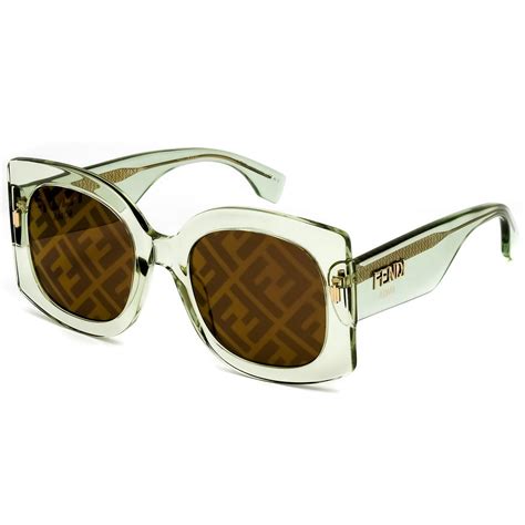 fendi ff 0436/g/s|Fendi Gold Decor Square Ladies Sunglasses FF 0436/G/S 01ED 53.